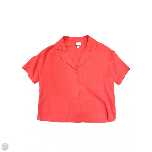 Top Short Sleeve By A New Day In Coral, Size: Xs