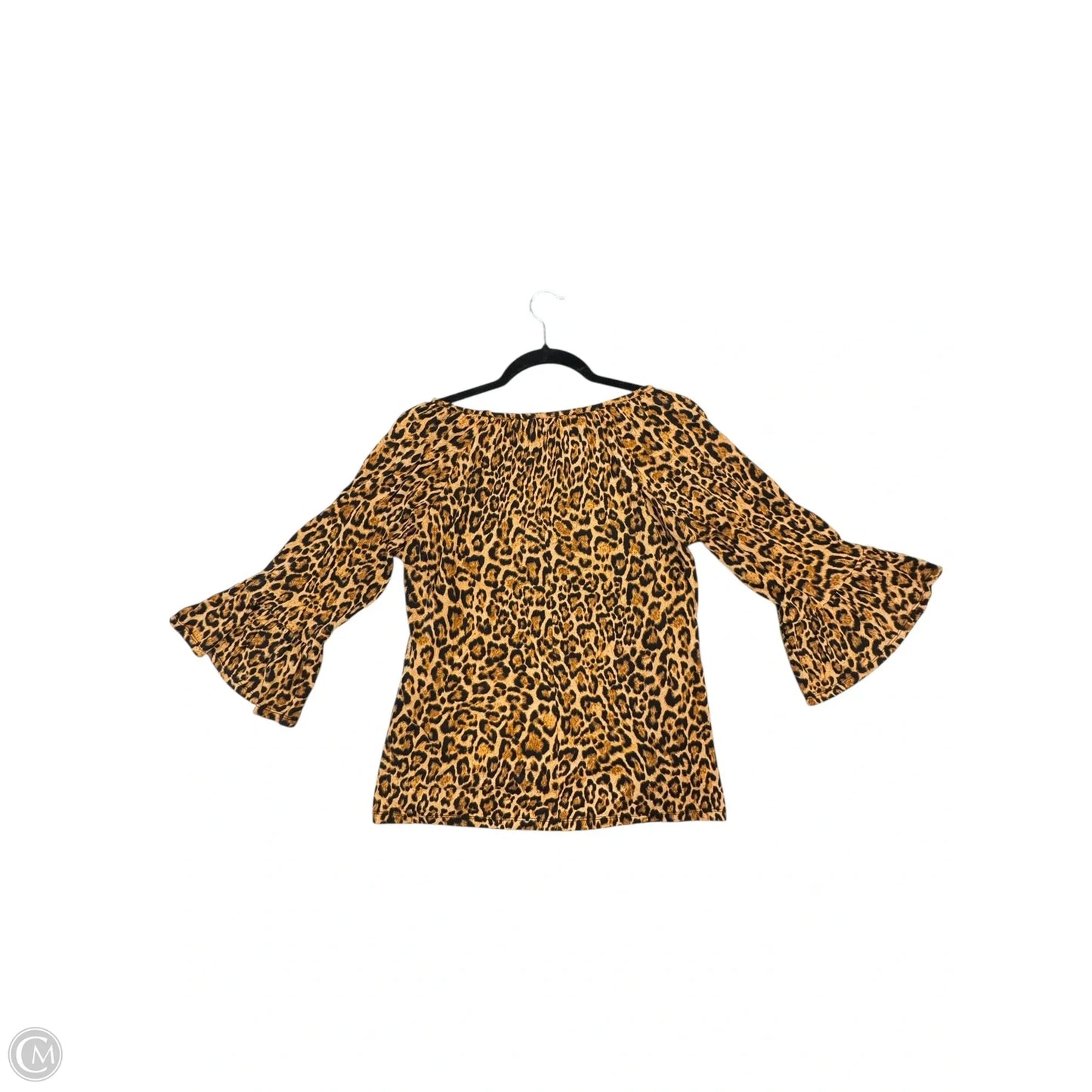 Top 3/4 Sleeve By Michael By Michael Kors In Animal Print, Size: M