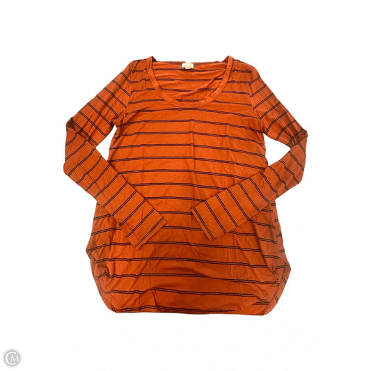 Top Long Sleeve By Peyton Jensen In Orange, Size: M