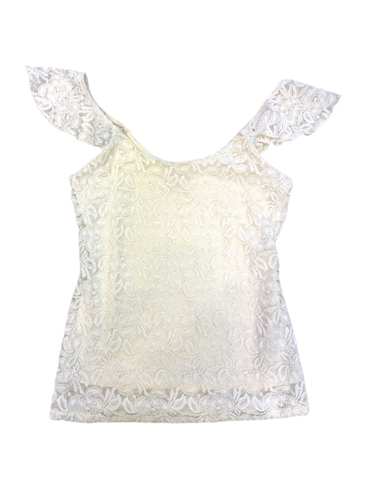 Top Sleeveless By Guess In White, Size: M