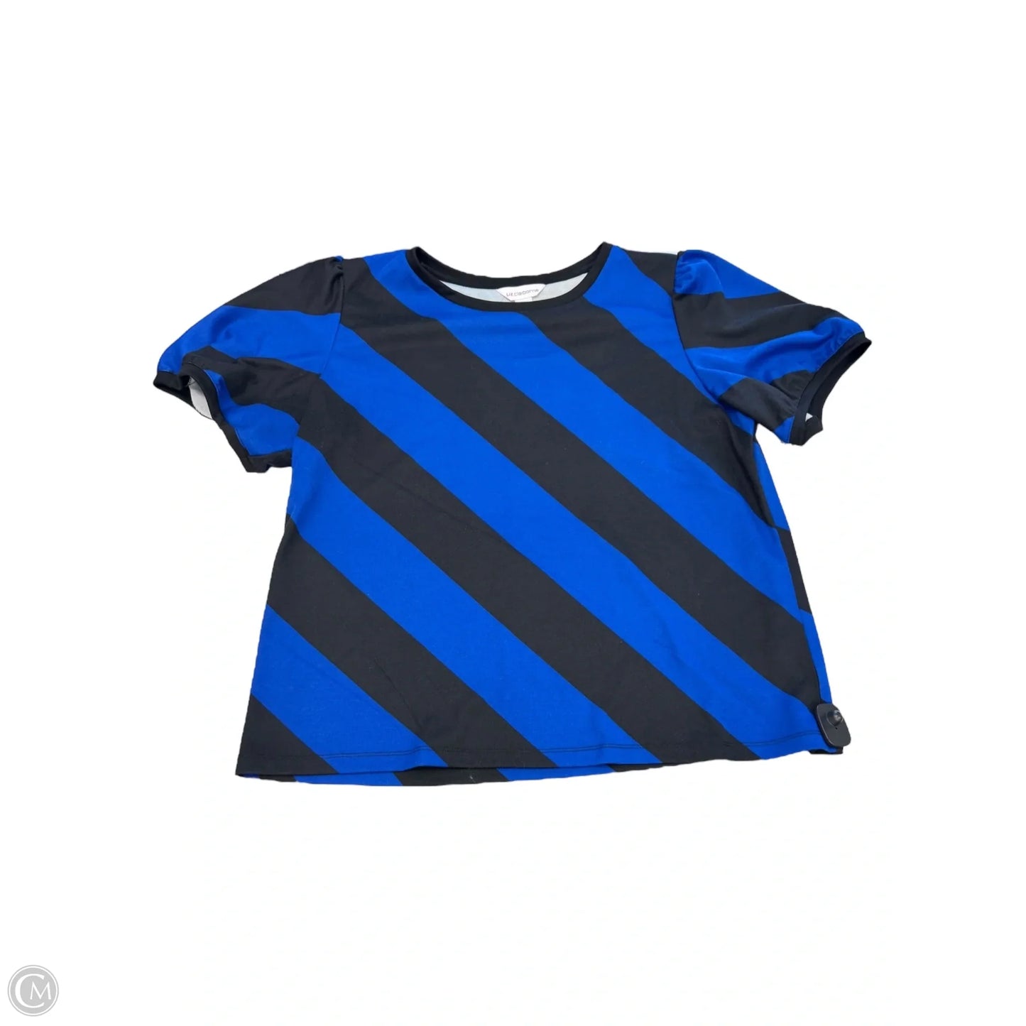 Top Short Sleeve By Liz Claiborne In Striped Pattern, Size: 1x