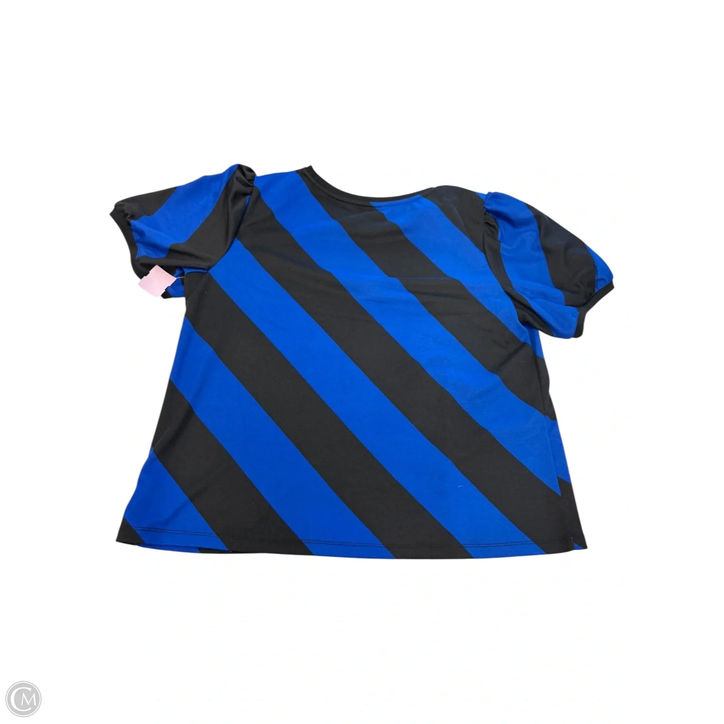 Top Short Sleeve By Liz Claiborne In Striped Pattern, Size: 1x