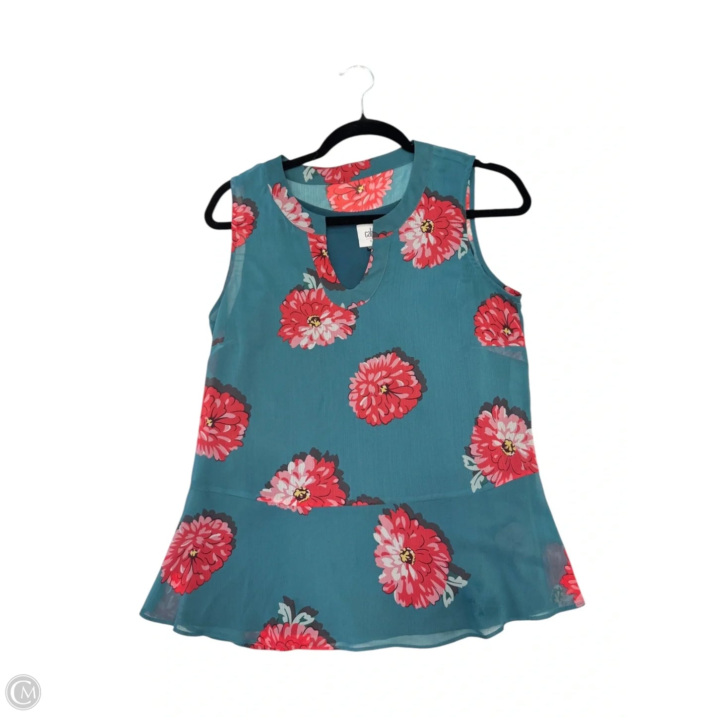 Top Sleeveless By Cabi In Floral Print, Size: S