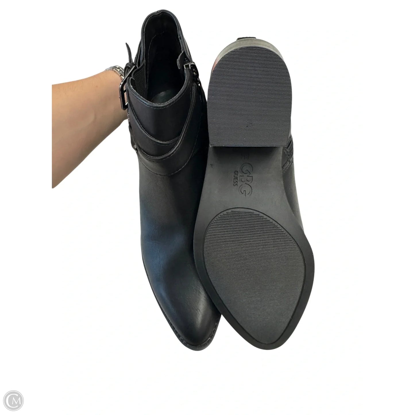 Boots Ankle Heels By Guess In Black, Size: 8