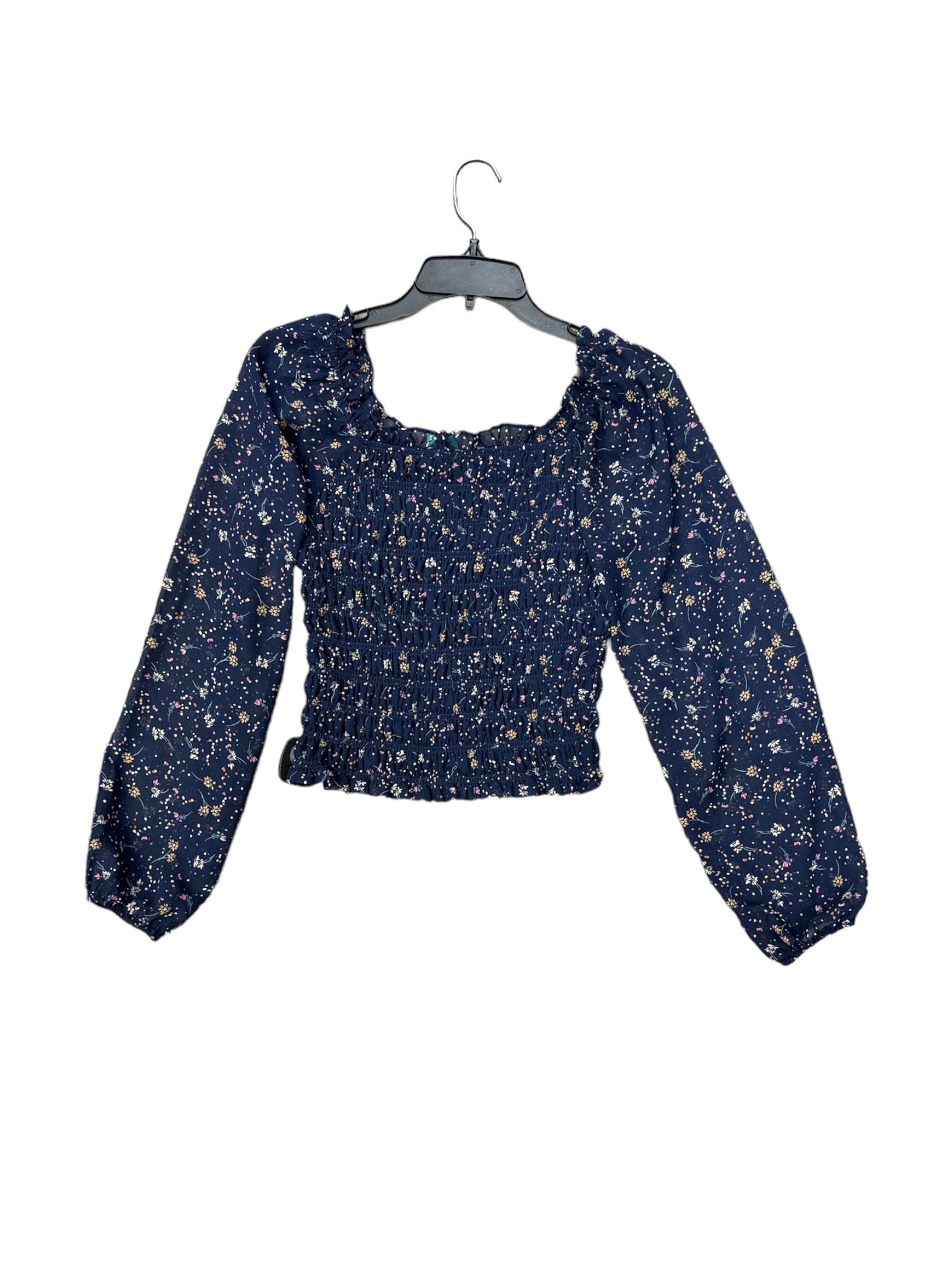 Navy Top Long Sleeve Lush, Size Xs