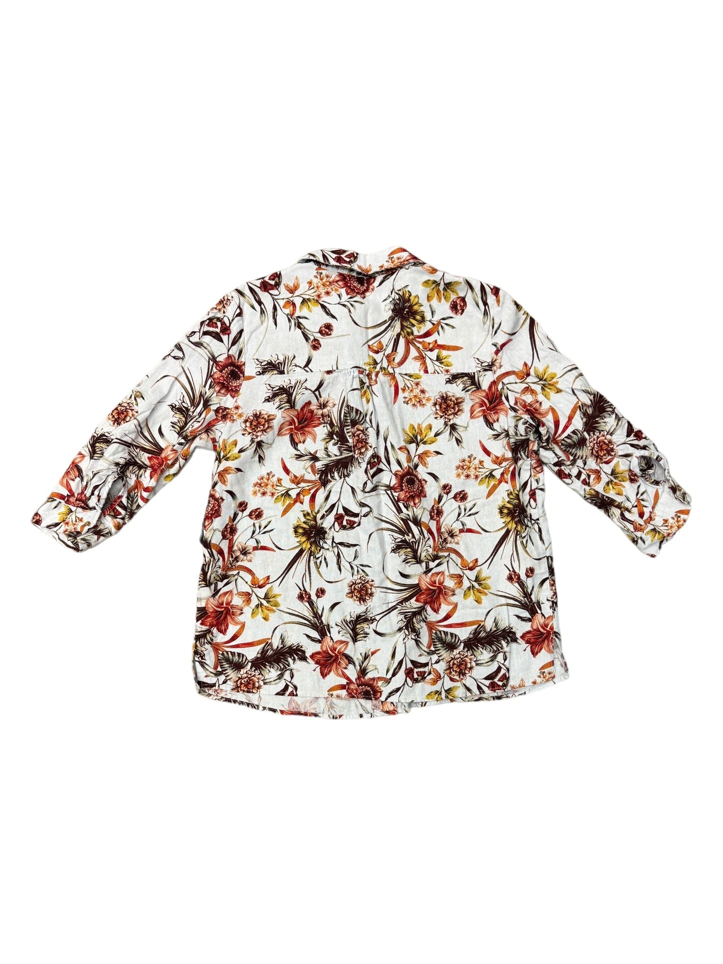 Floral Print Blouse 3/4 Sleeve Gloria Vanderbilt, Size M