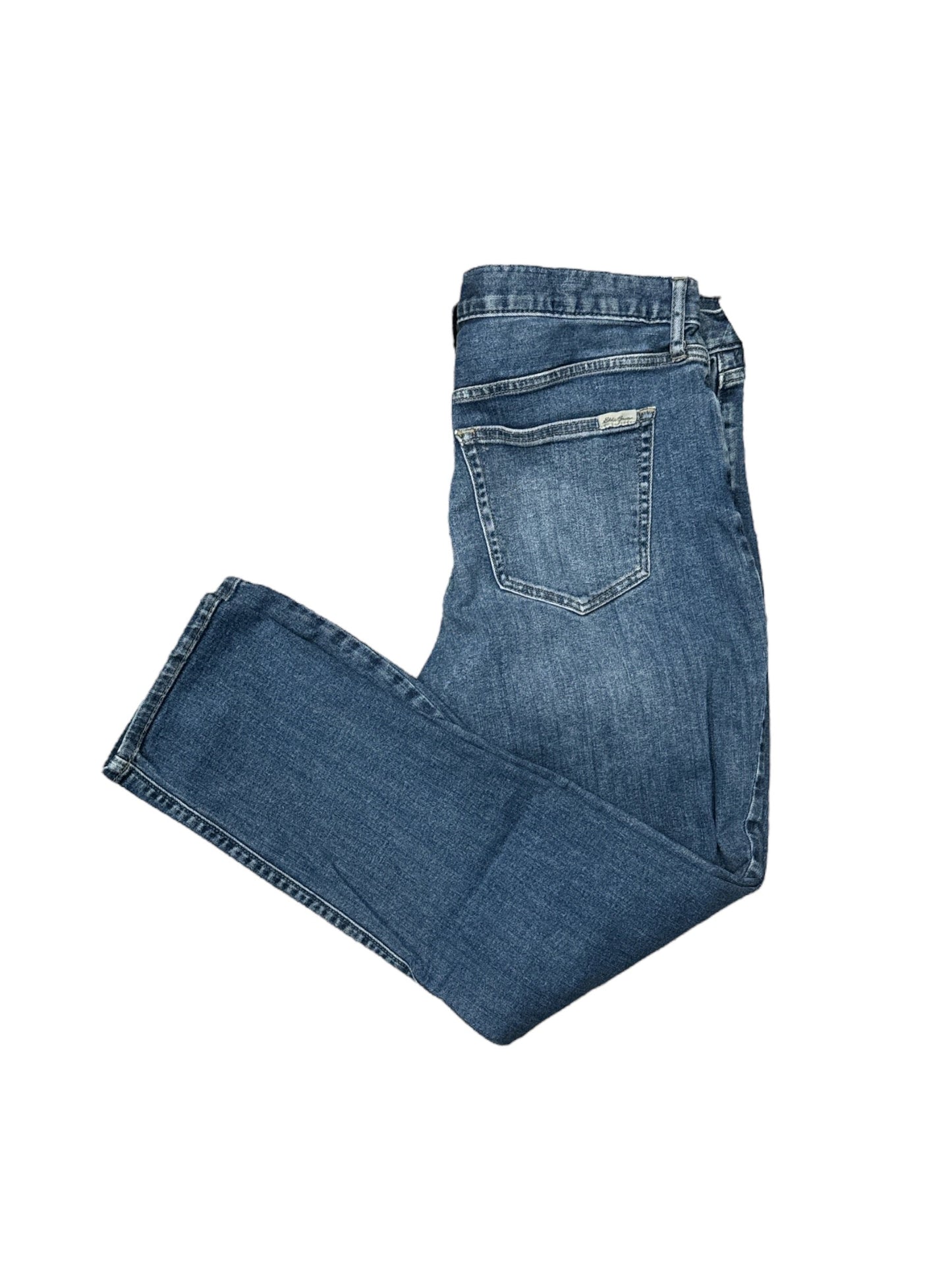 Jeans Straight By Eddie Bauer In Blue Denim, Size: 12