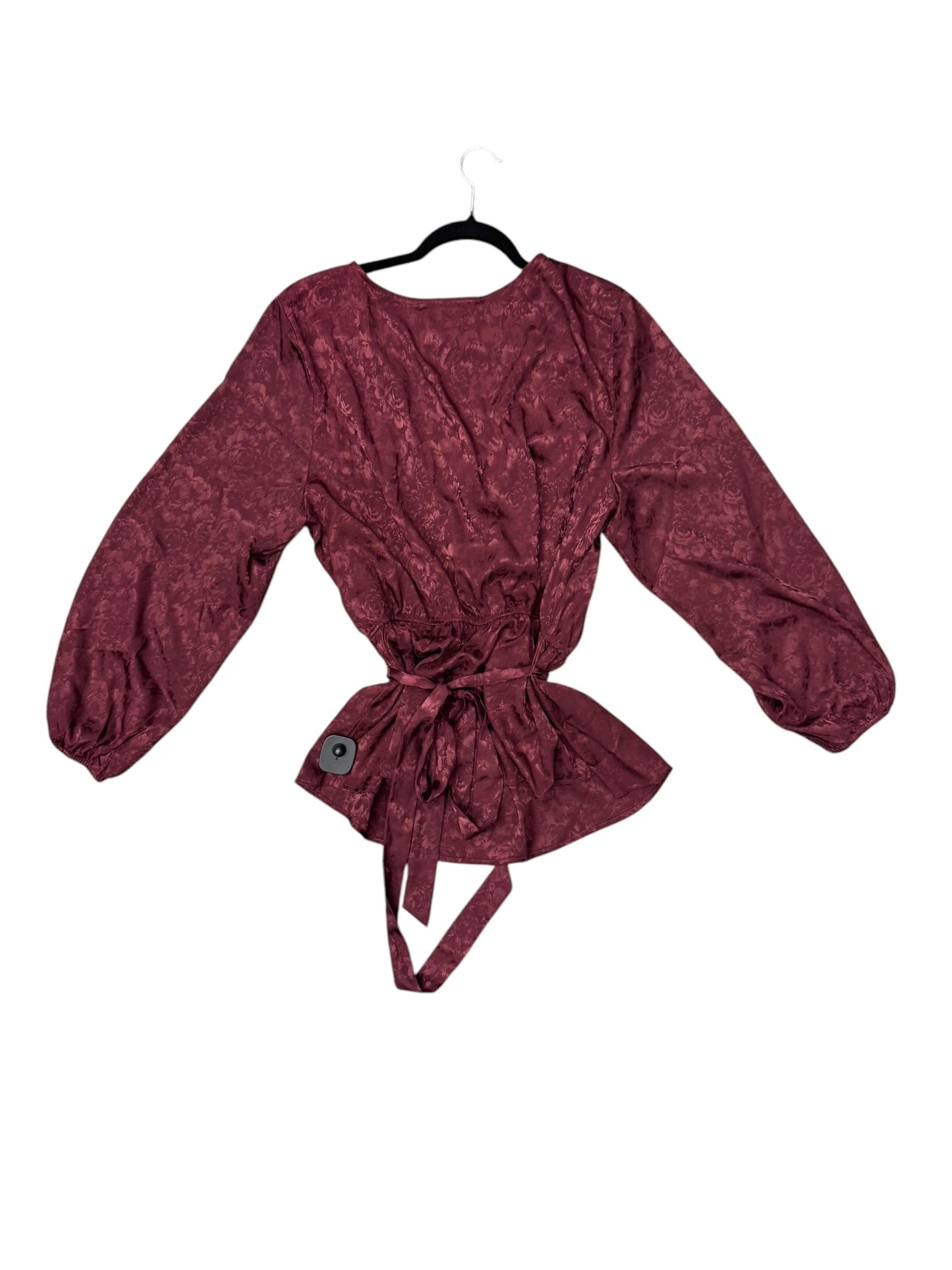 Top Long Sleeve By Charming Charlie In Maroon, Size: 2x