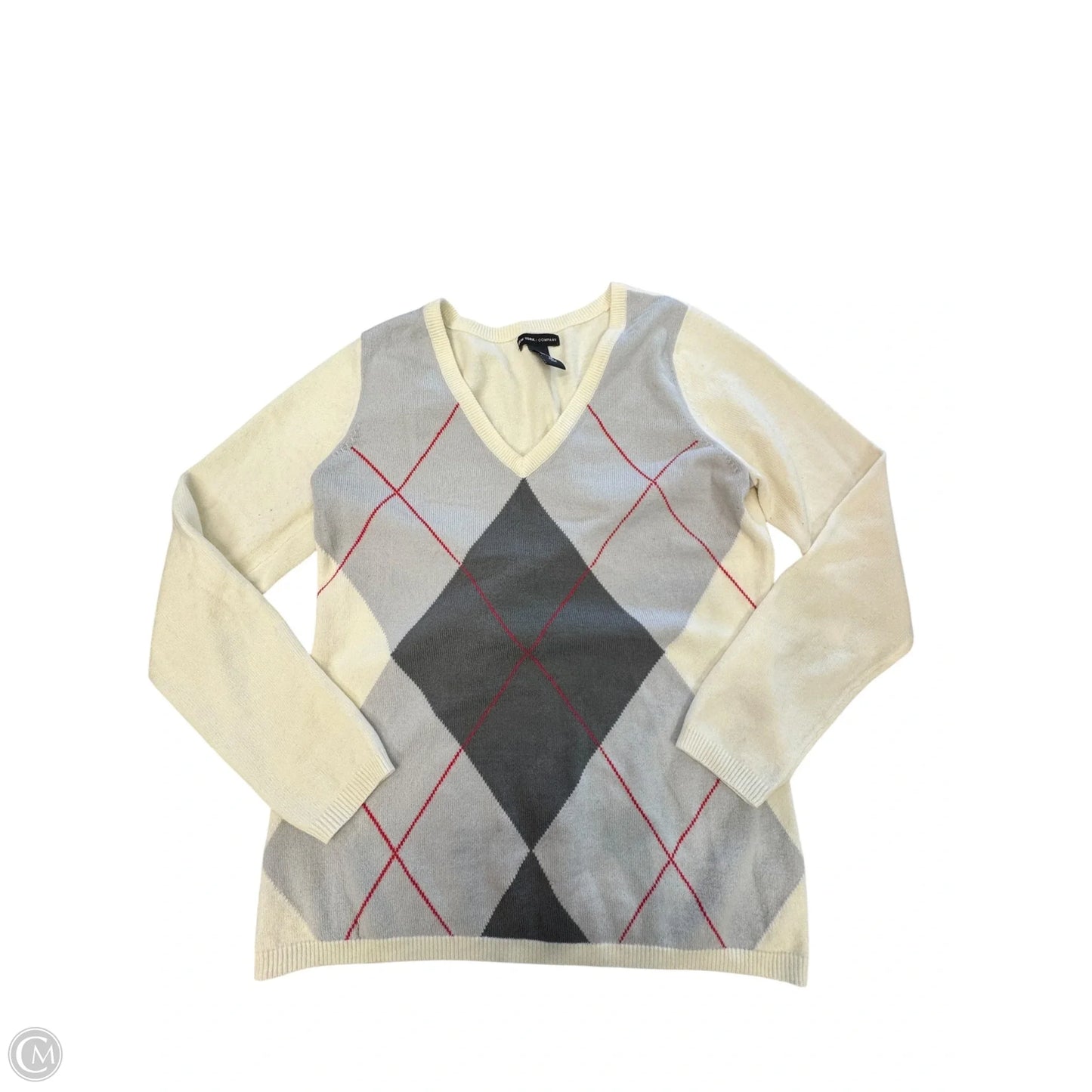 Sweater By New York And Co In Cream & Grey, Size: M