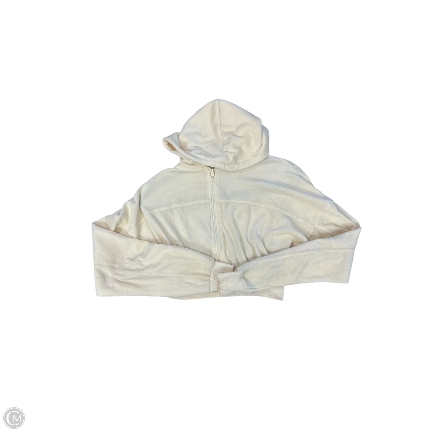 Sweatshirt Hoodie By Clothes Mentor In Cream, Size: S