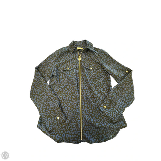 Blouse Long Sleeve By Michael By Michael Kors In Black & Blue, Size: S