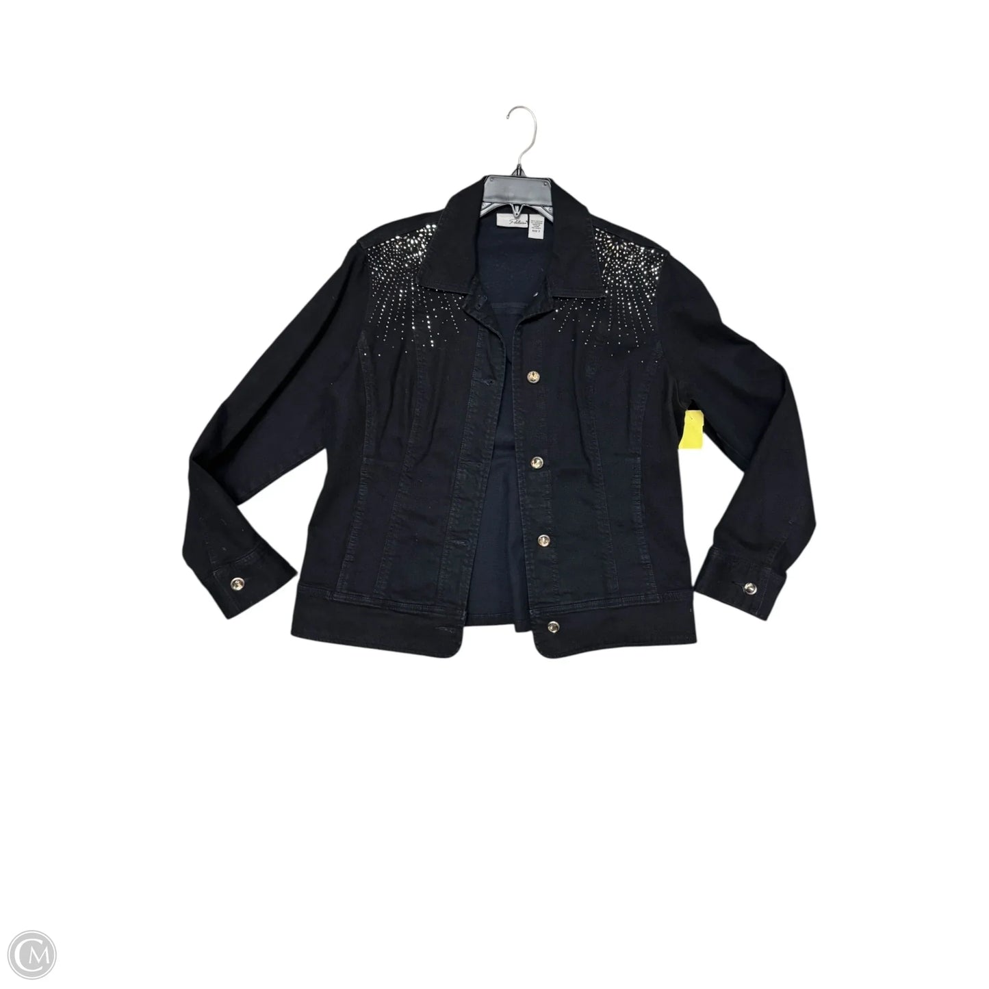 Jacket Denim By Chicos In Black, Size: L