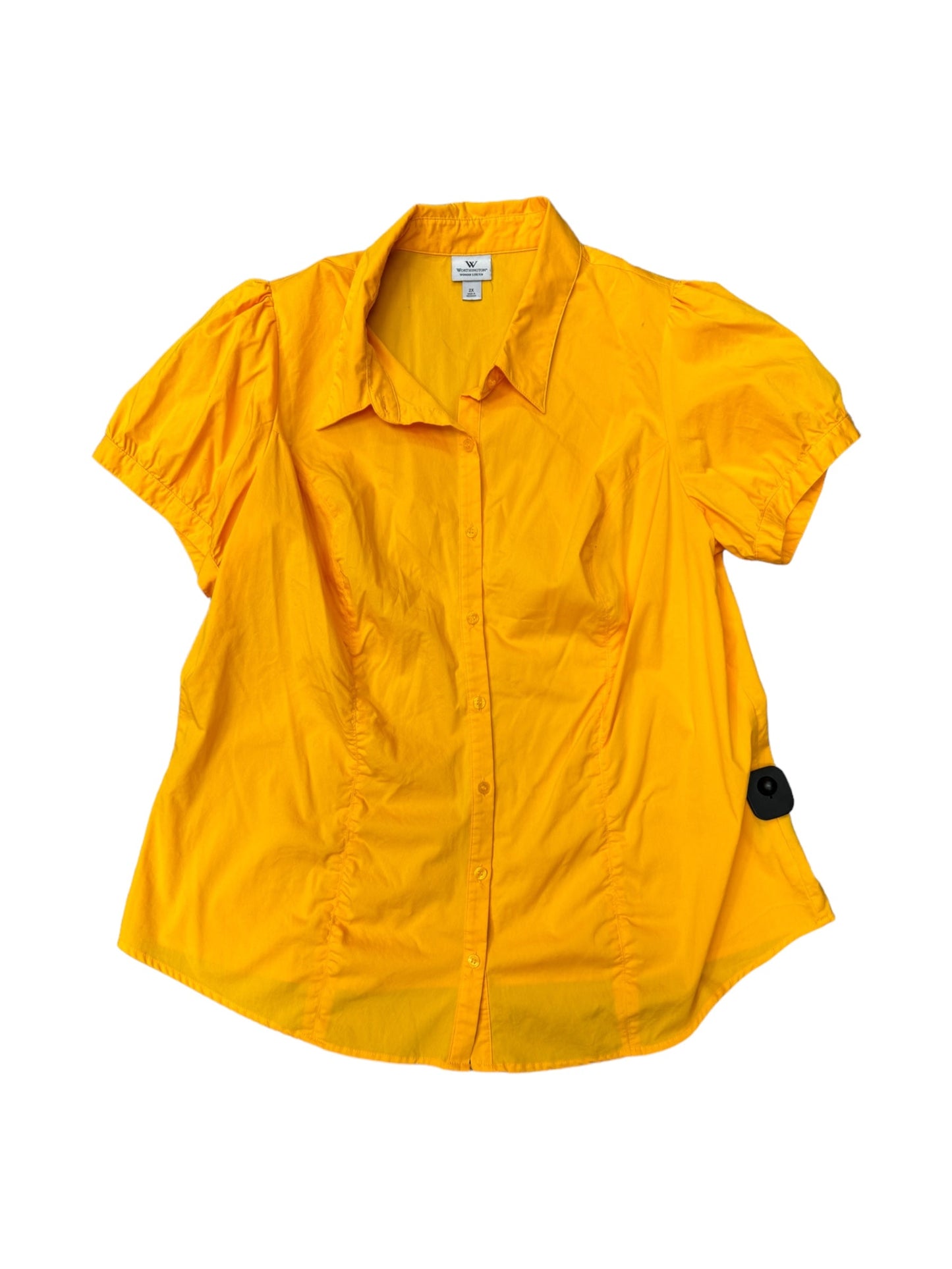 Yellow Top Short Sleeve Worthington, Size 2x