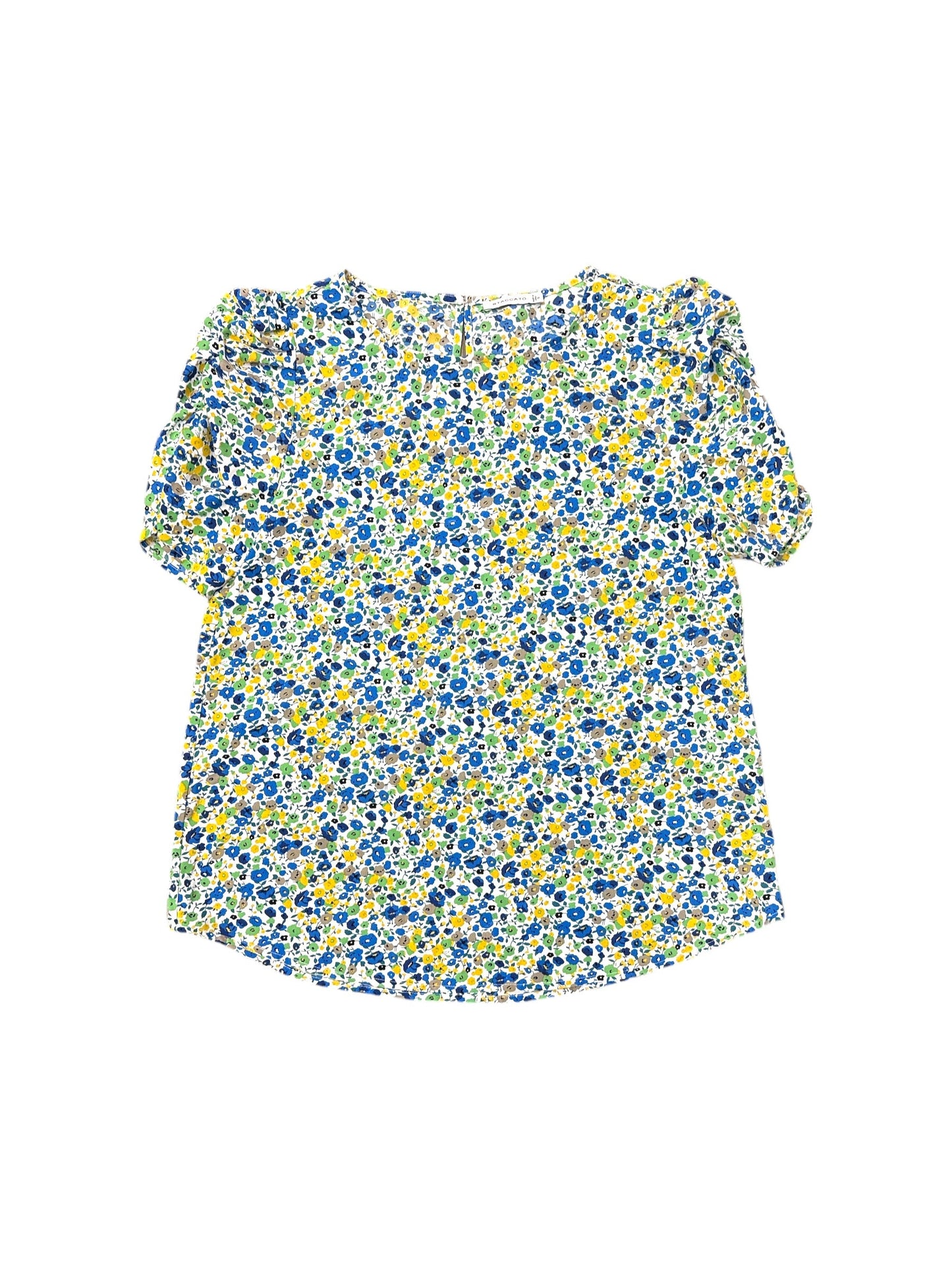 Blouse Short Sleeve By Staccato In Green & Yellow, Size: S