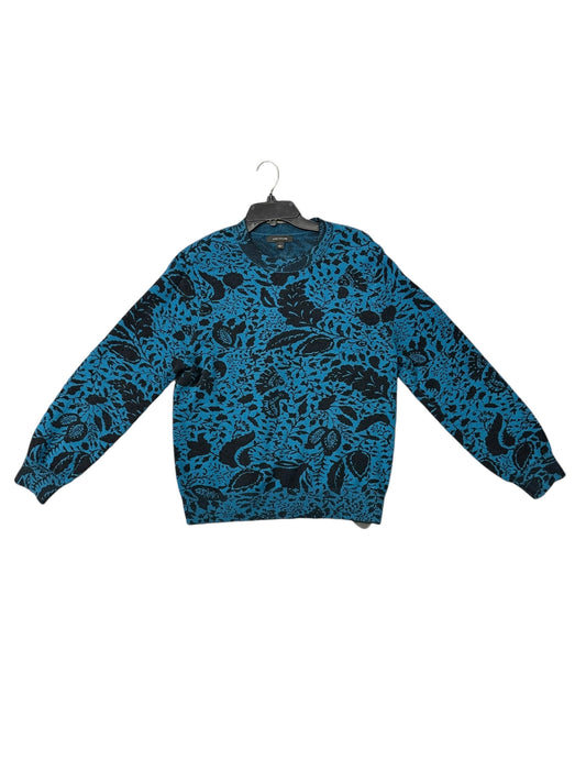 Sweater By Ann Taylor In Black & Blue, Size: L