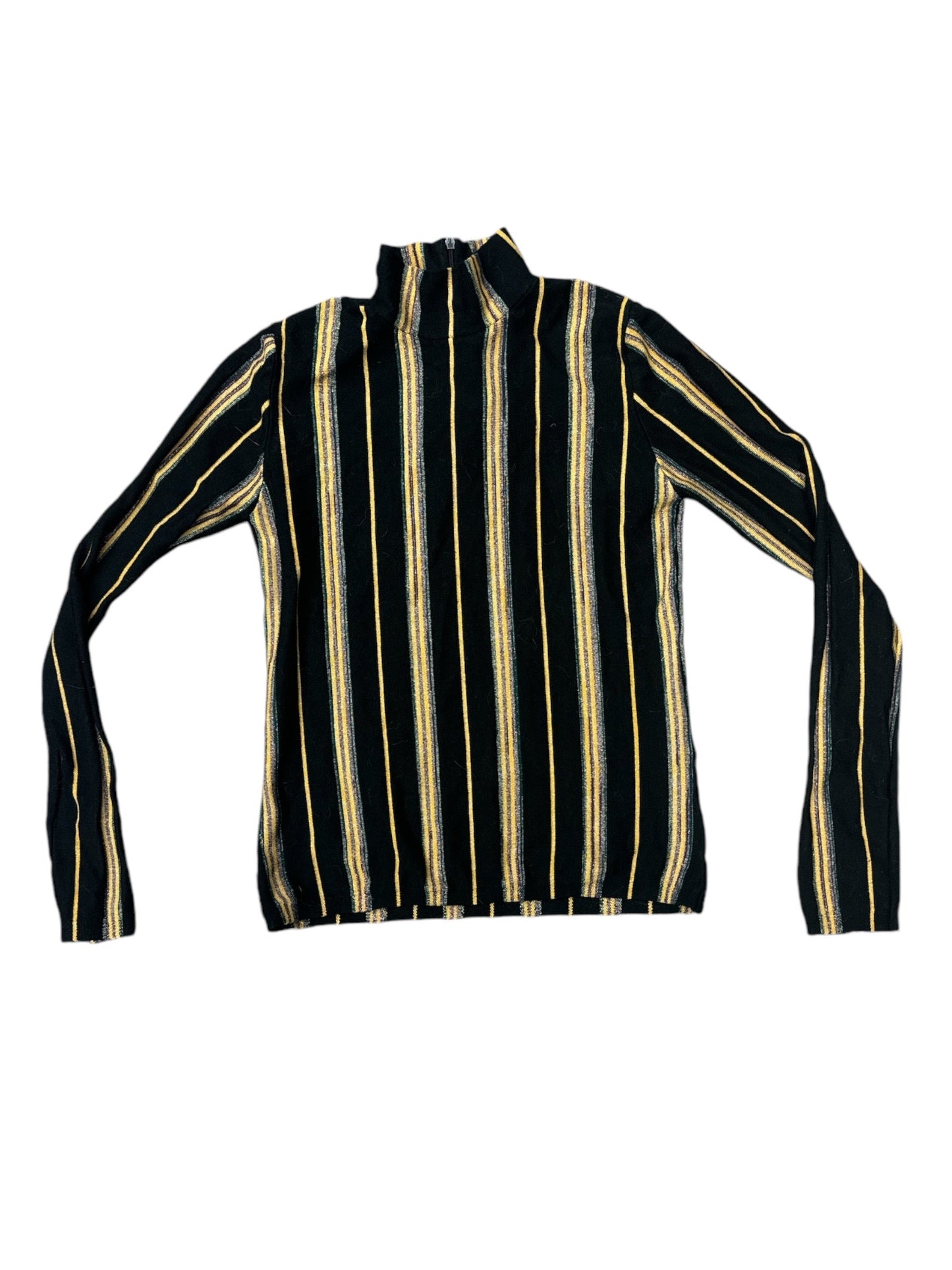 Top Long Sleeve By Forever 21 In Black & Gold, Size: M