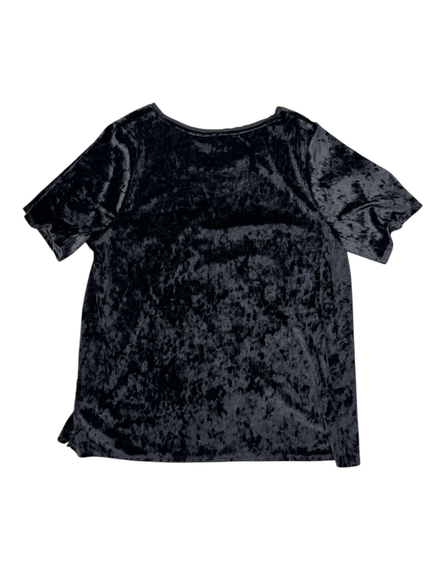 Top Short Sleeve By Evri In Black, Size: 1x