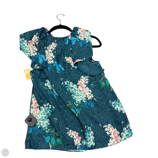 Blouse Short Sleeve By Rebecca Taylor In Teal, Size: M