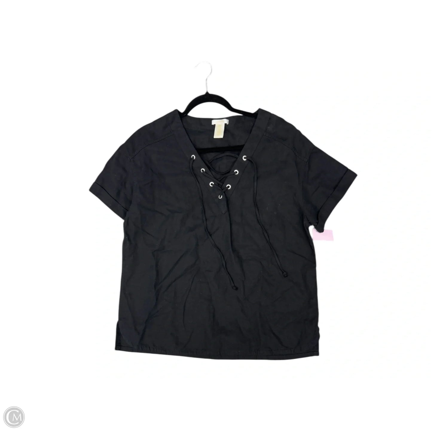 Top Short Sleeve By Matty M In Black, Size: L