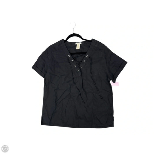 Top Short Sleeve By Matty M In Black, Size: L