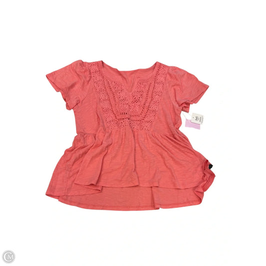 Top Short Sleeve By Lucky Brand In Pink, Size: Xs
