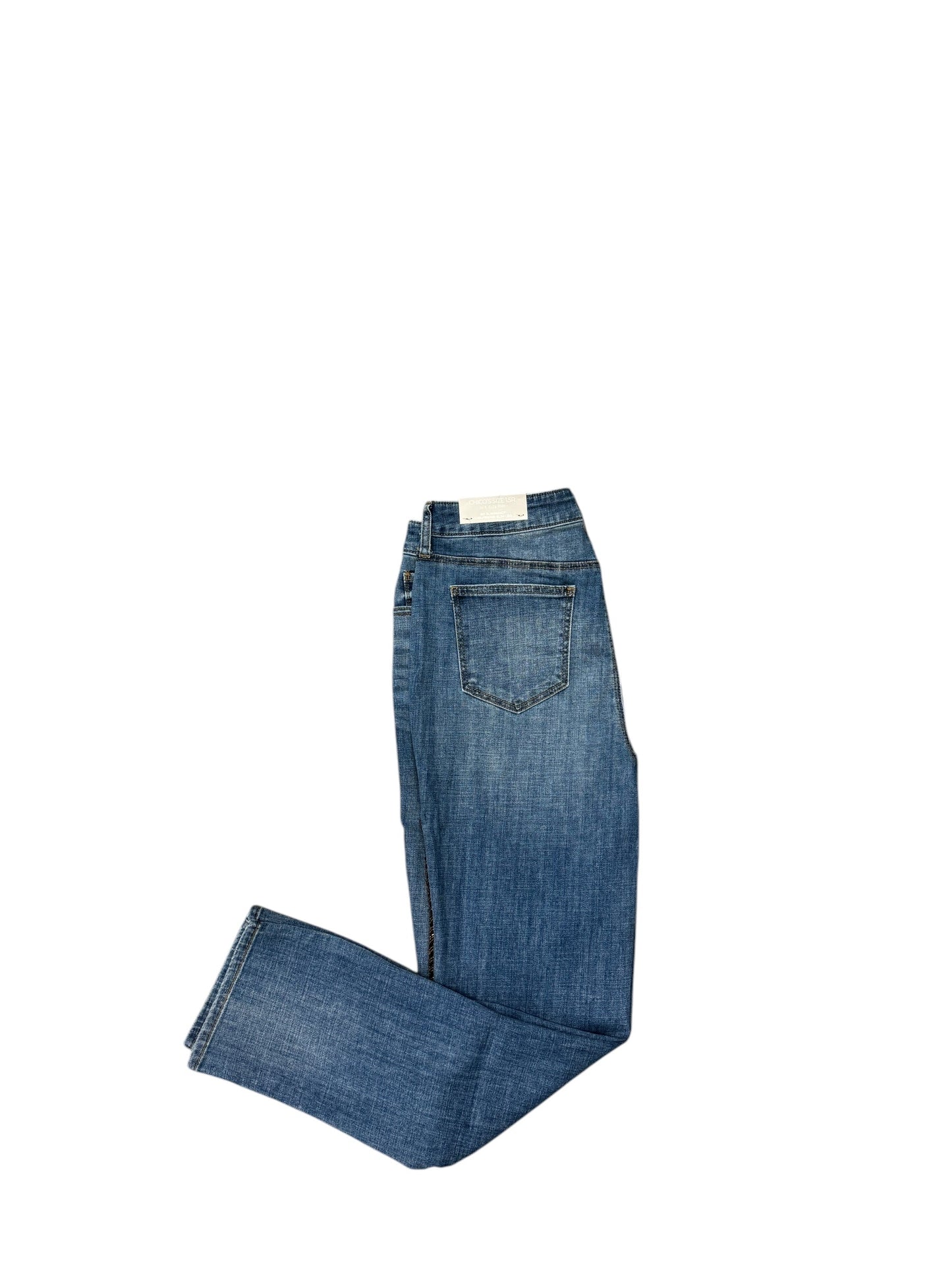 Jeans Straight By Chicos In Blue Denim, Size: 10