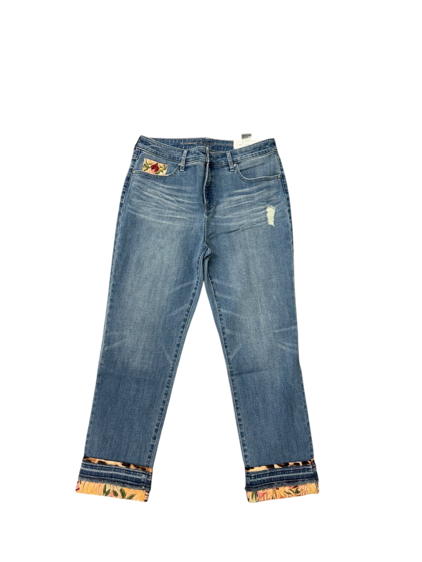 Jeans Straight By Chicos In Blue Denim, Size: 10