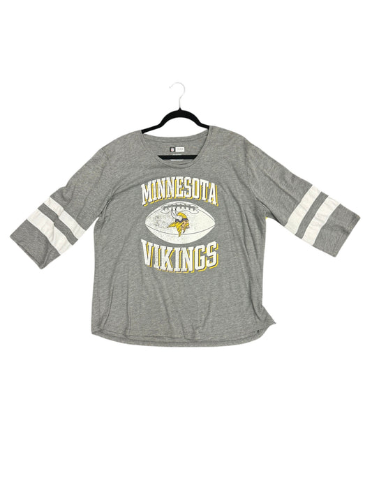 Top 3/4 Sleeve By Nfl In Grey, Size: 2x