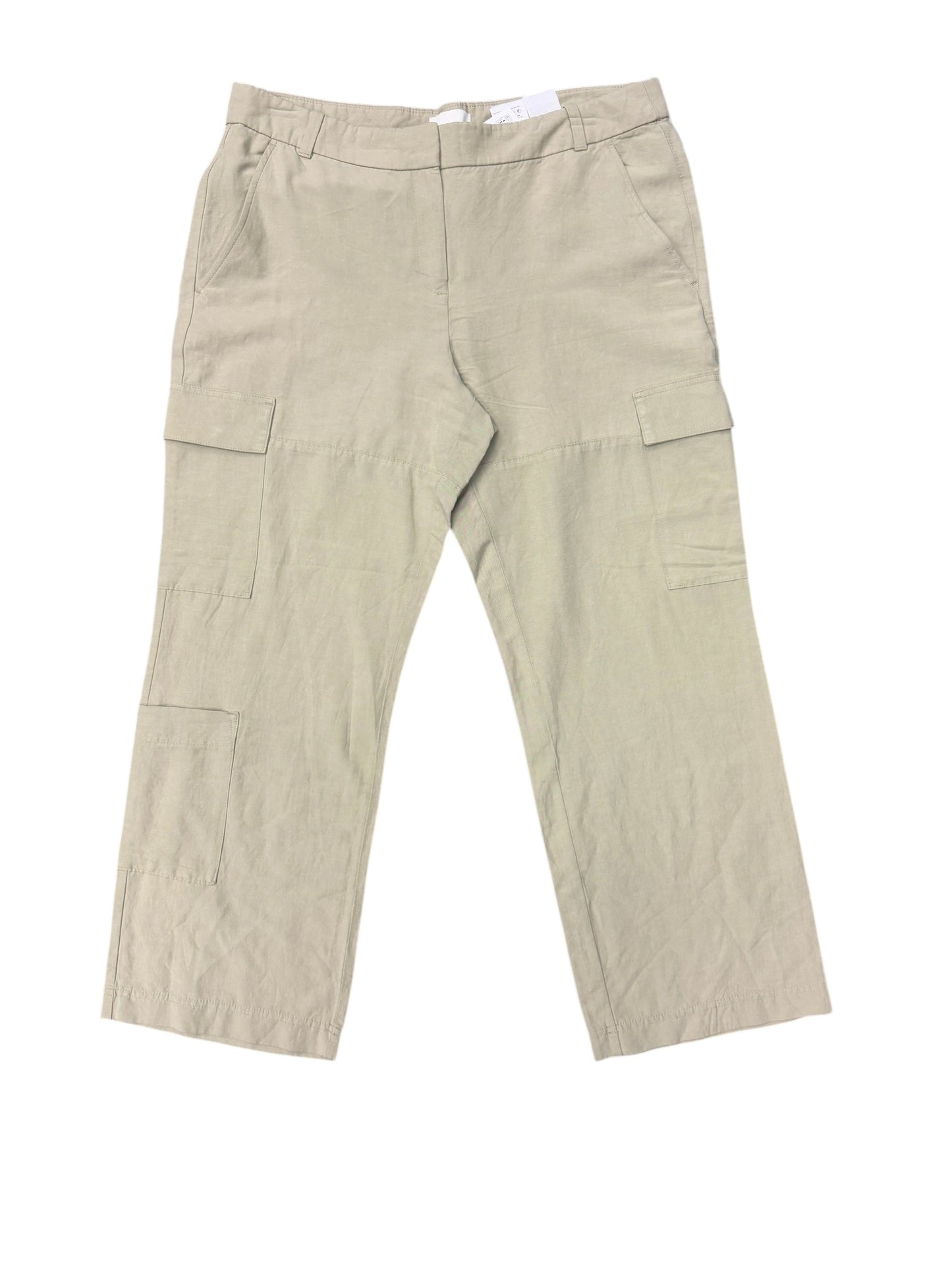 Pants Linen By H&m In Green, Size: 14