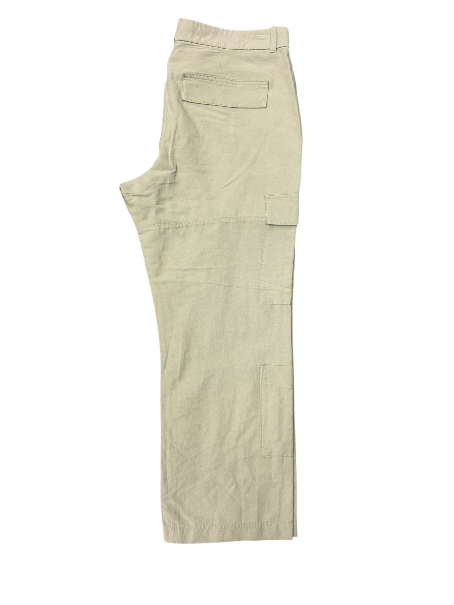 Pants Linen By H&m In Green, Size: 14