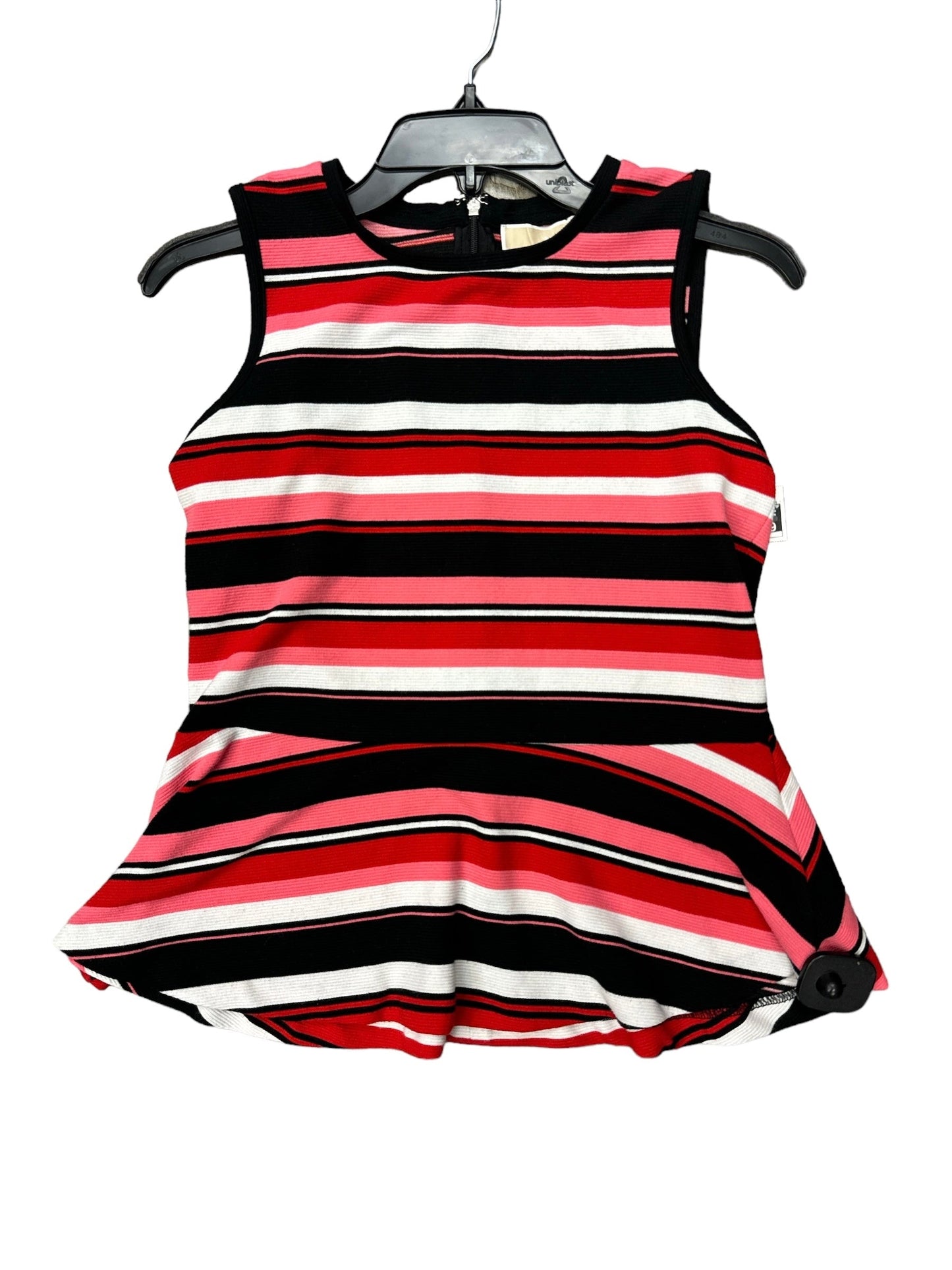 Striped Pattern Top Sleeveless Designer Michael By Michael Kors, Size Petite  M