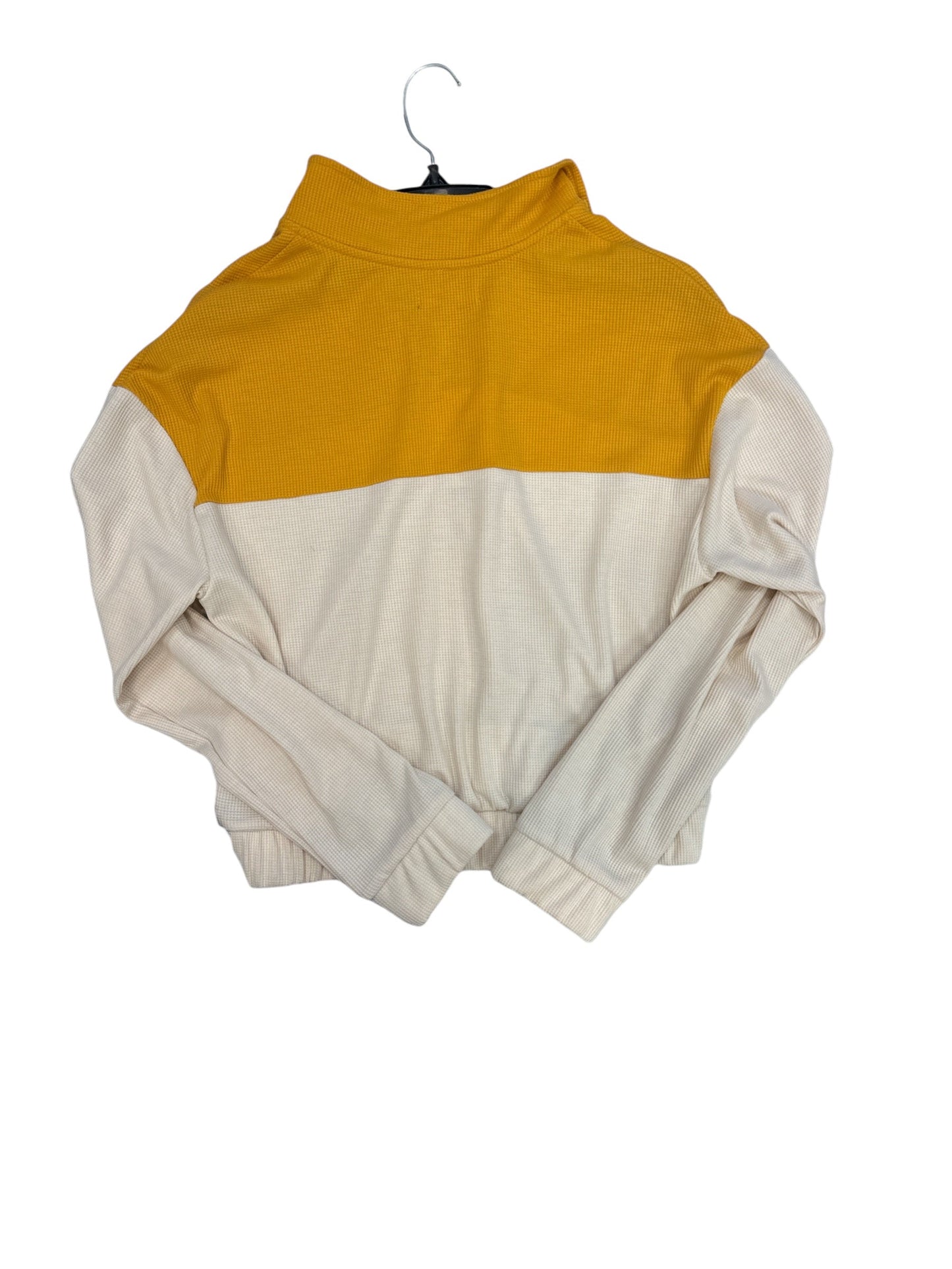 Sweatshirt Collar By Guess In Yellow, Size: S