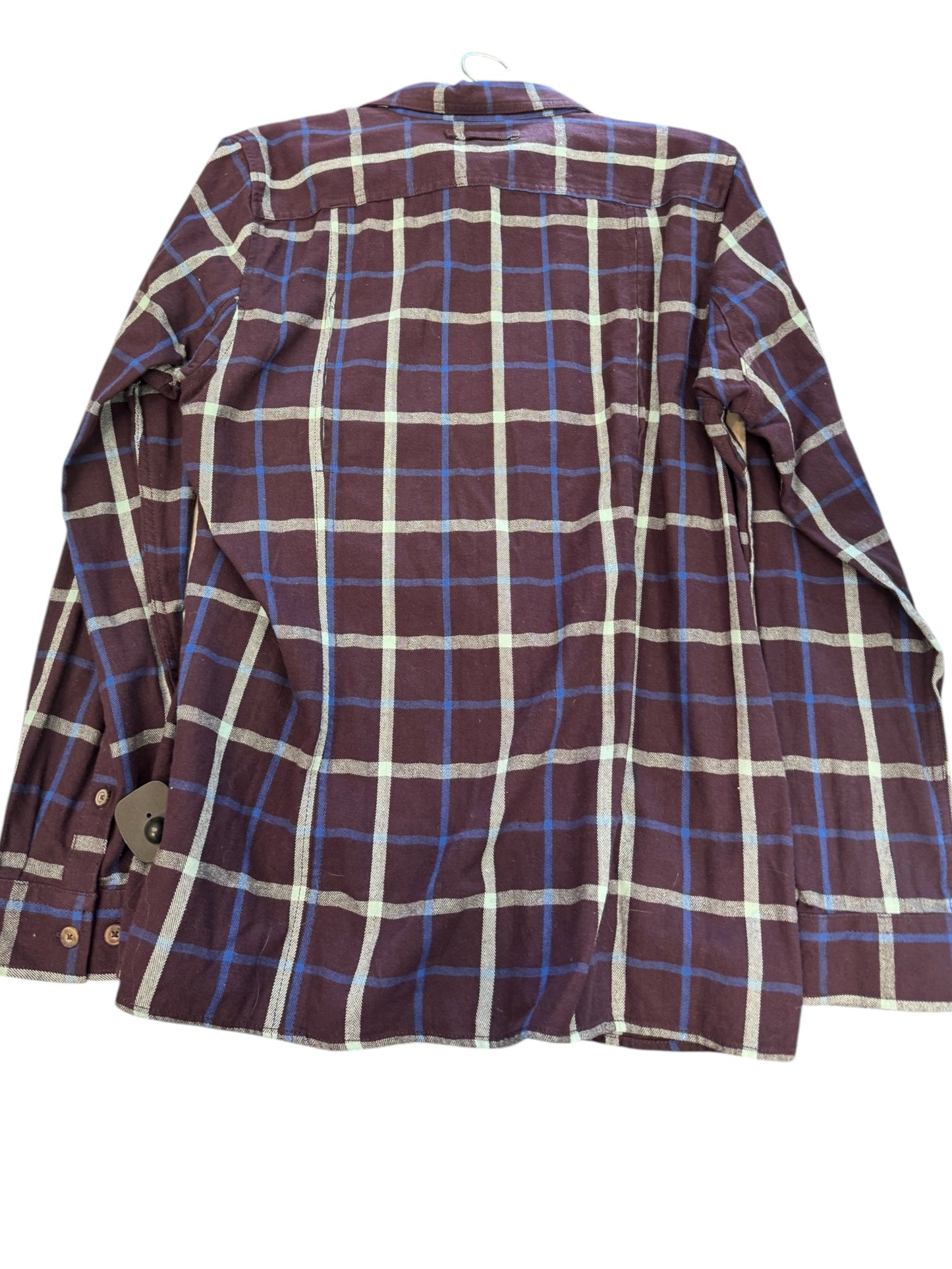 Blouse Long Sleeve By Duluth Trading In Plaid Pattern, Size: L