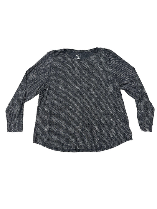 Top Long Sleeve By Apt 9 In Black, Size: 1x