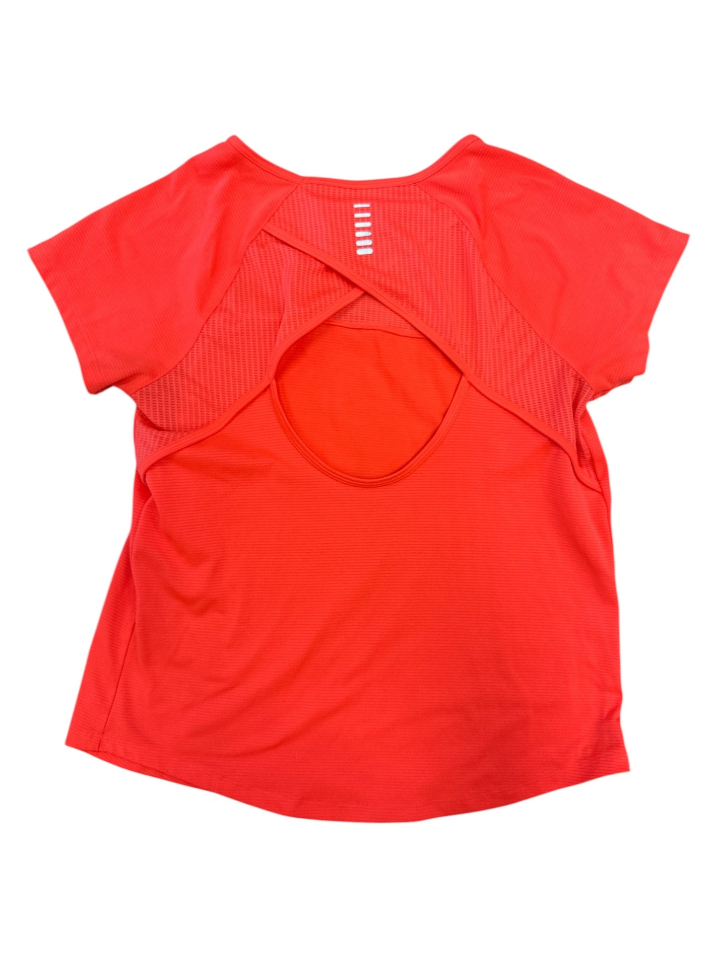 Athletic Top Short Sleeve By Under Armour In Orange, Size: M