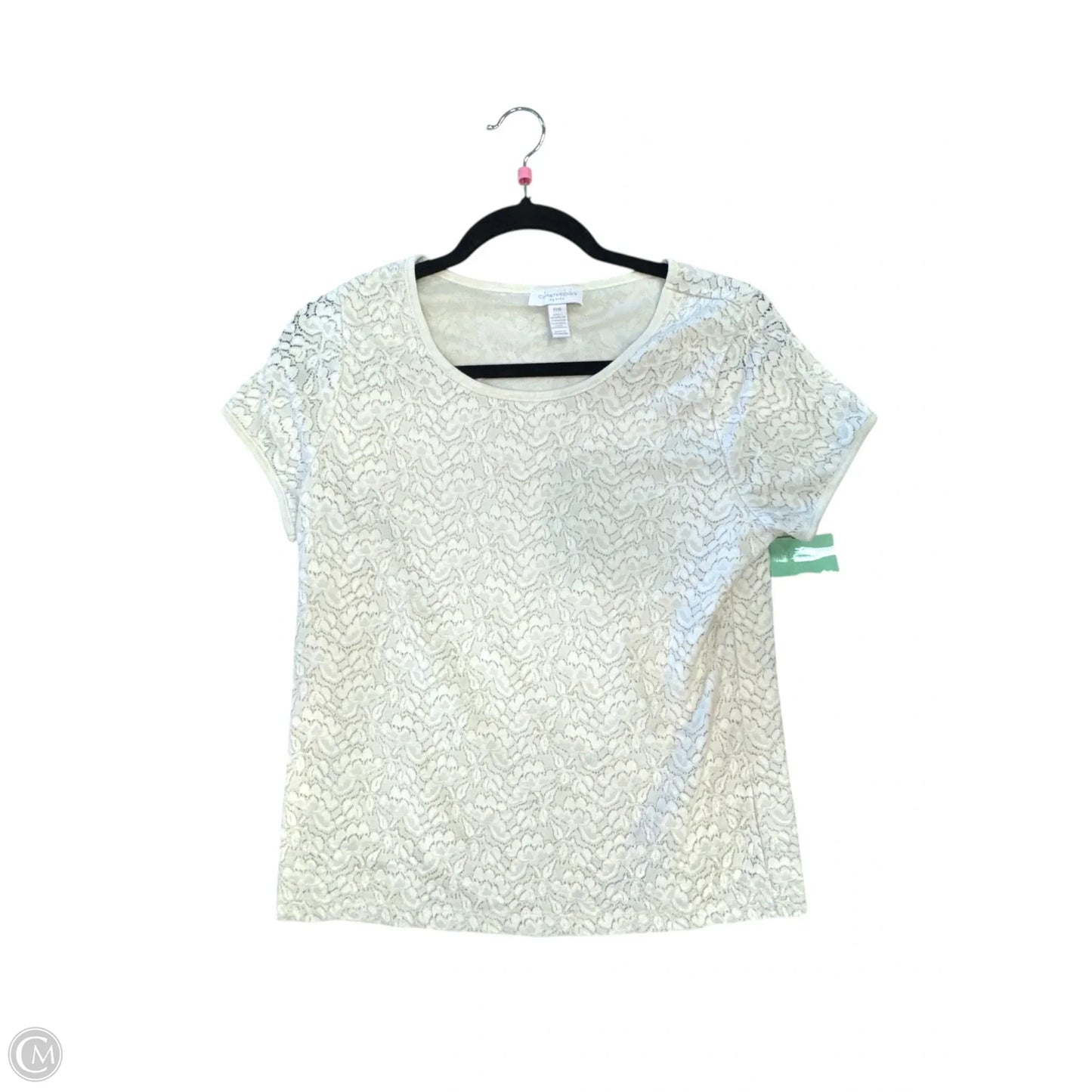 Top Short Sleeve By Charter Club In Cream, Size: Mp