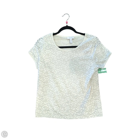 Top Short Sleeve By Charter Club In Cream, Size: Mp