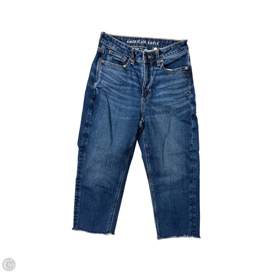 Jeans Straight By American Eagle In Blue Denim, Size: 4