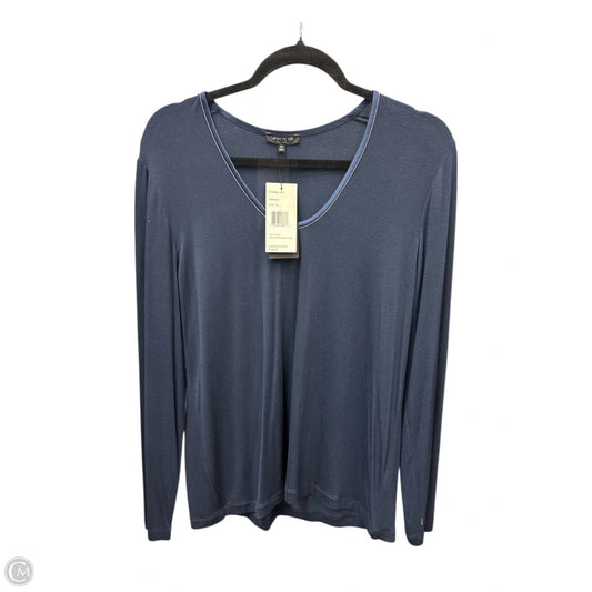 Top Long Sleeve Designer By Lafayette 148 In Navy, Size: Xl