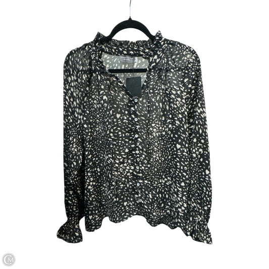 Top Long Sleeve By Dress Forum In Black & Cream, Size: L