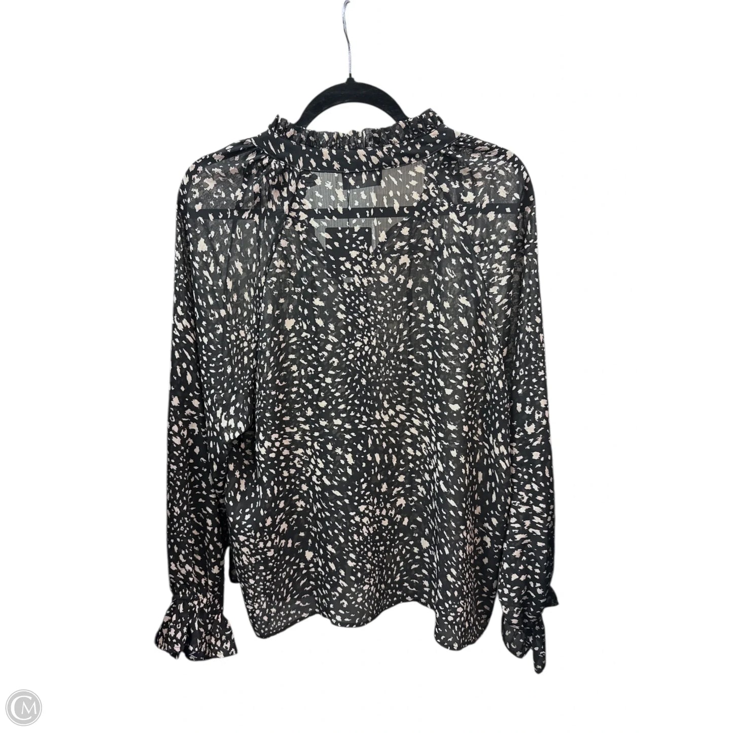 Top Long Sleeve By Dress Forum In Black & Cream, Size: L