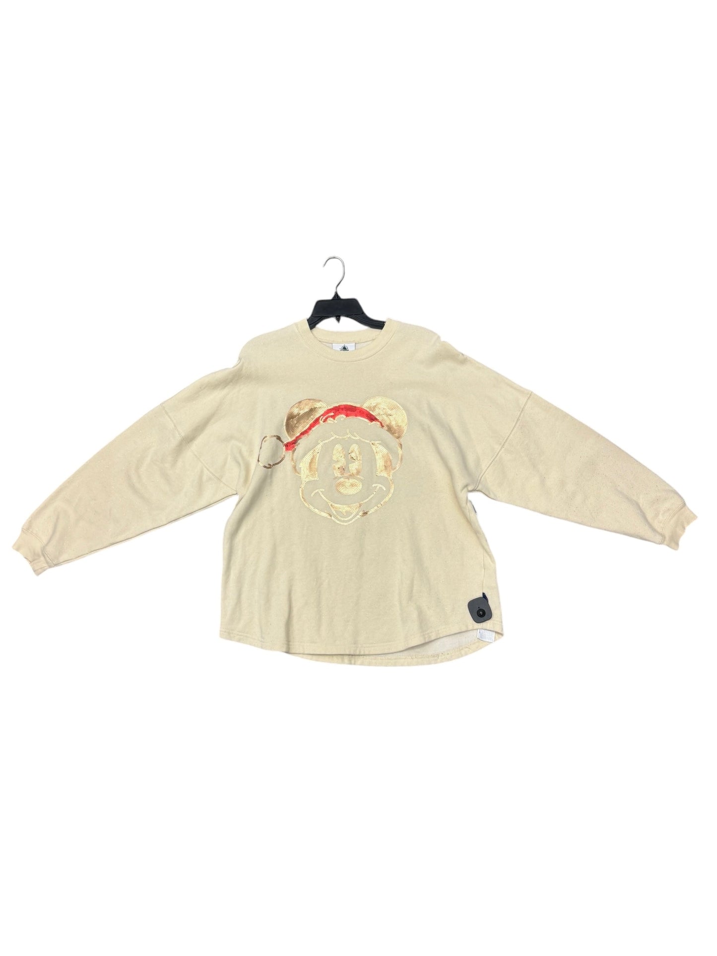 Sweatshirt Crewneck By Disney Store In Cream, Size: M