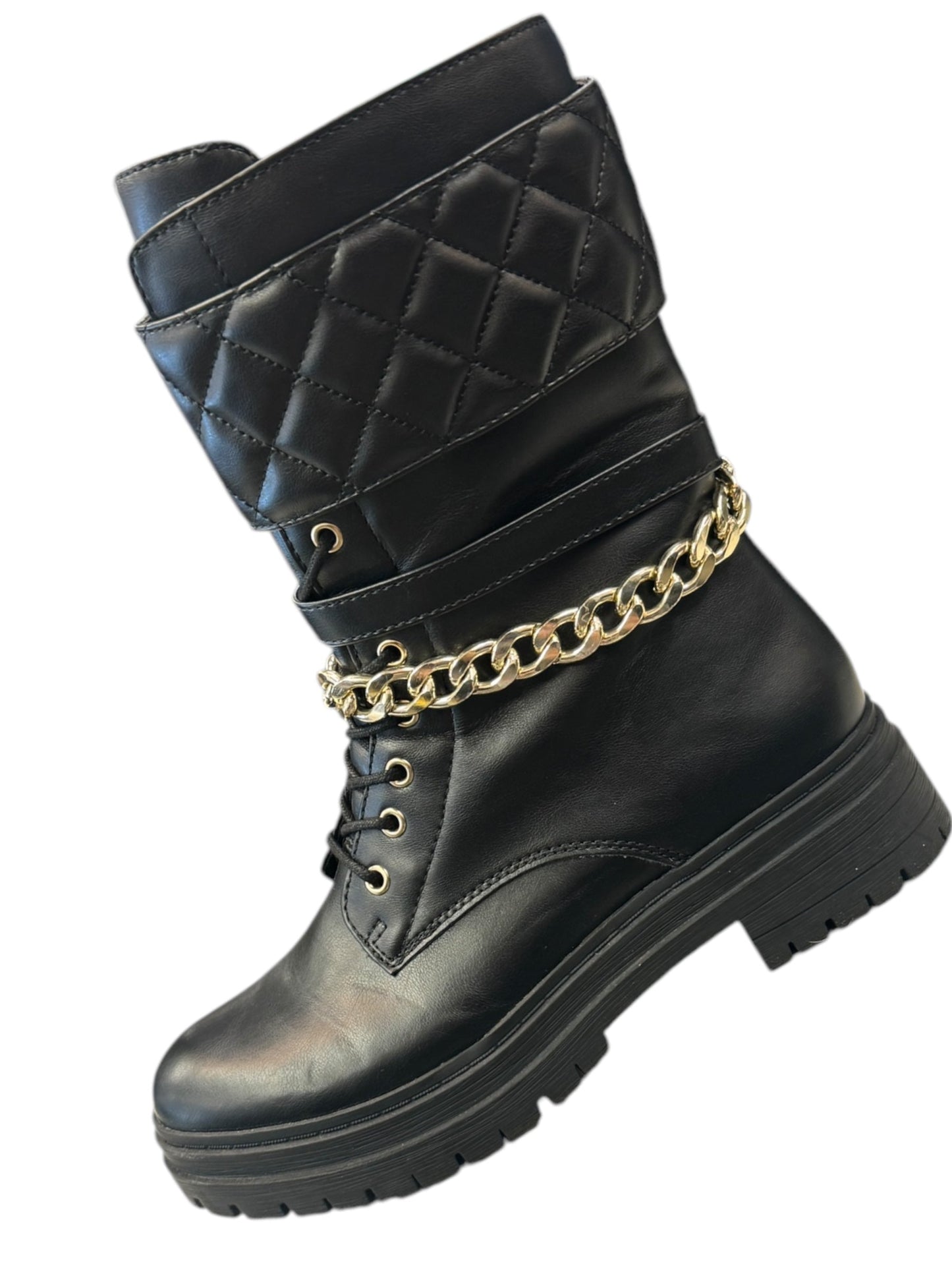 Boots Combat By Justfab In Black, Size: 7