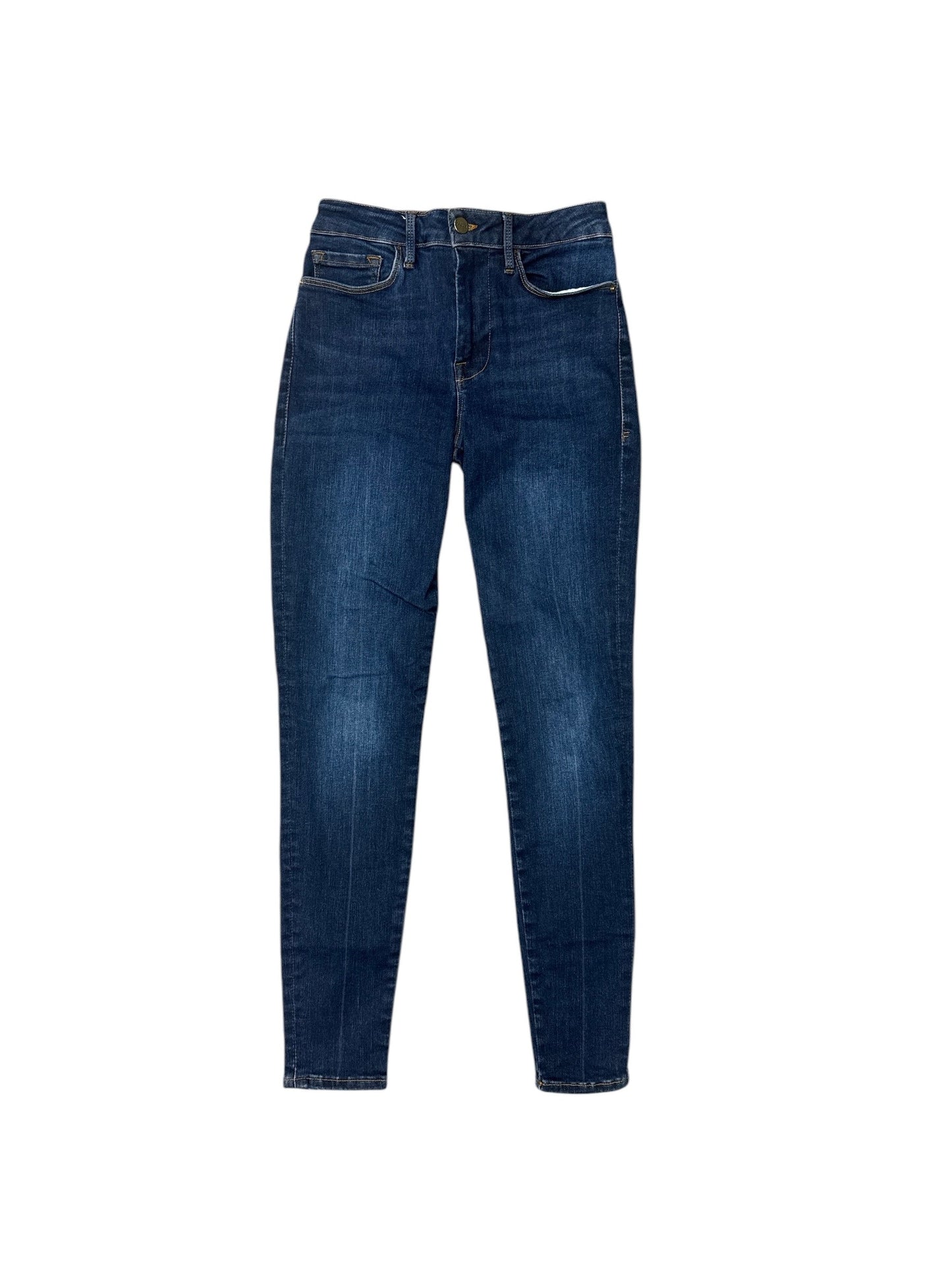 Jeans Skinny By Frame In Blue Denim, Size: 0