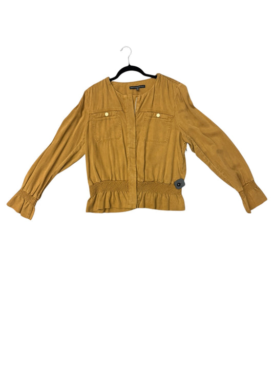 Top Long Sleeve By White House Black Market In Tan, Size: L