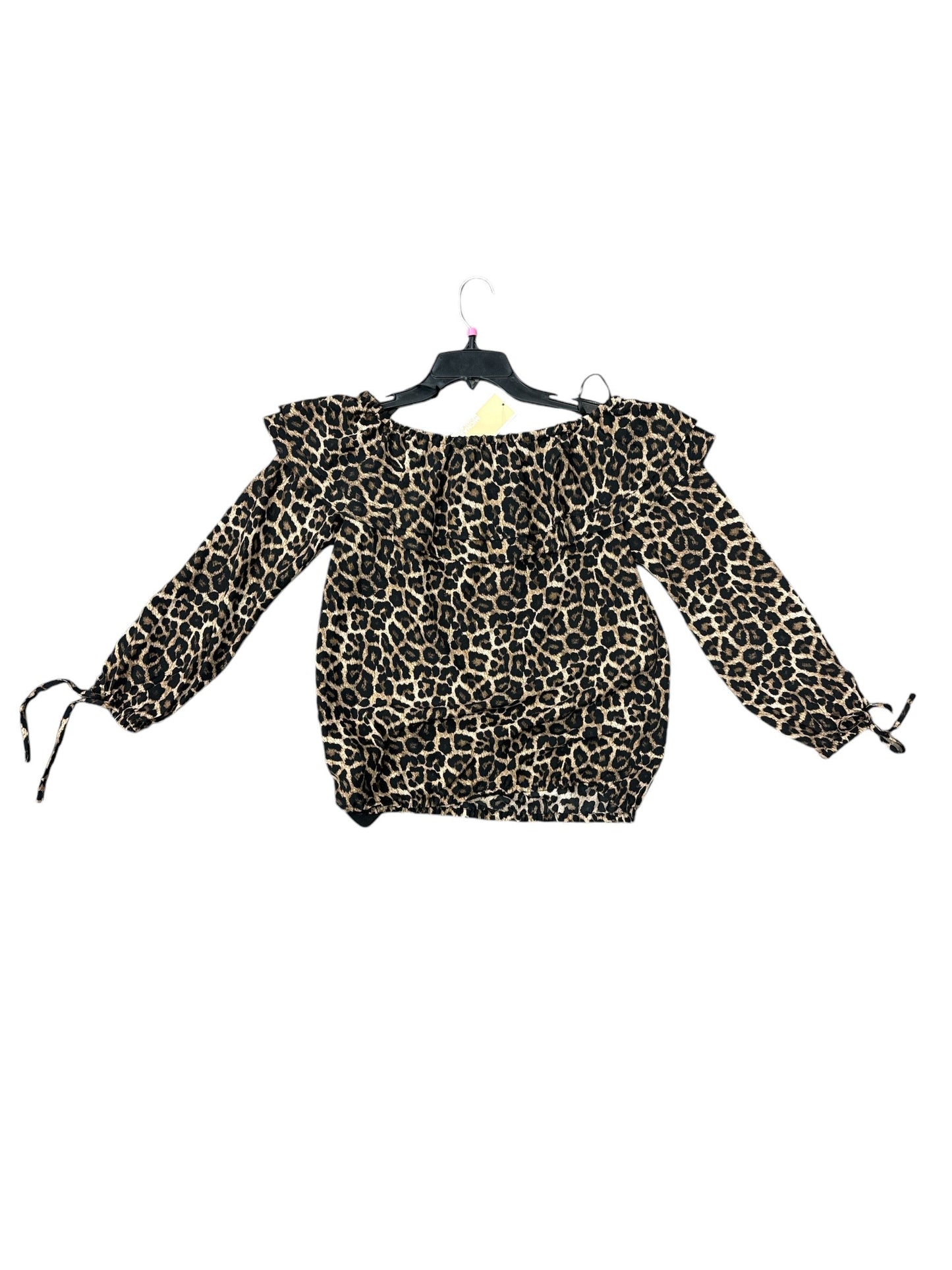 Top Long Sleeve By Michael By Michael Kors In Animal Print, Size: Xs