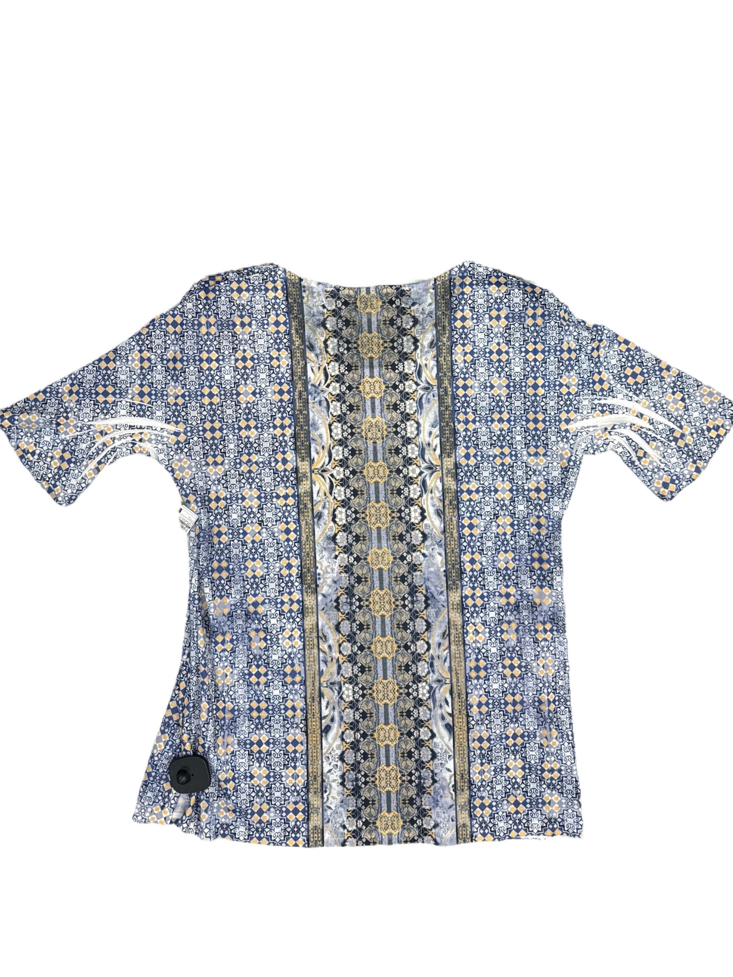 Top 3/4 Sleeve By Christopher And Banks In Geometric Pattern, Size: L