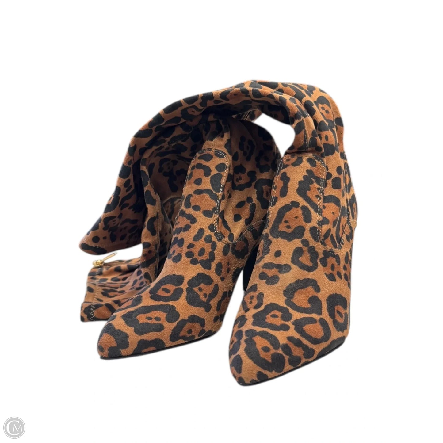 Boots Knee Heels By Franco Sarto In Animal Print, Size: 7