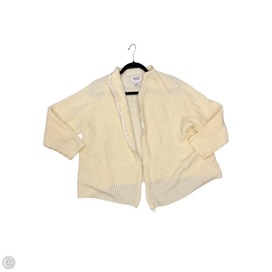 Sweater Cardigan By Clothes Mentor In Cream, Size: 1x