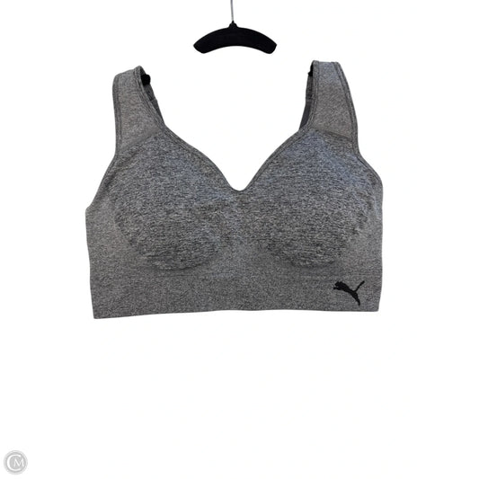 Athletic Bra By Puma In Grey, Size: L